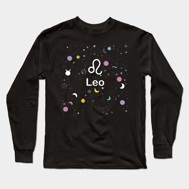 Leo zodiac sign Long Sleeve T-Shirt by aleo